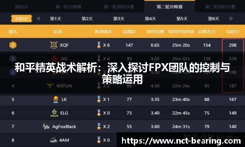 和平精英战术解析：深入探讨FPX团队的控制与策略运用